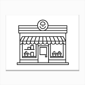 Shop Front Line Icon Vector Illustration Canvas Print