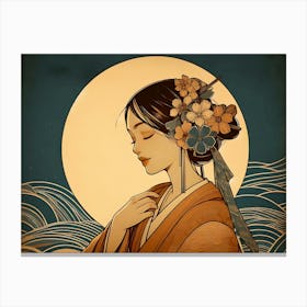 Japan Traditional Geisha Illustration By Ad 37 Canvas Print