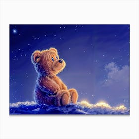 Teddy Bear watching the night sky Canvas Print