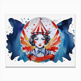 Clown Girl, Circus Girl Canvas Print