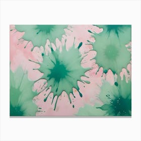 Abstract Background With Colorful Paint Splatters In Green And Pink, Creating A Vibrant And Artistic Effect Canvas Print