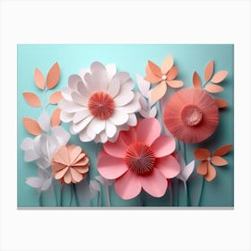 Photo Paper Flower 3d Illustration Canvas Print