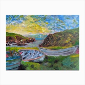 Boats In Shetland Canvas Print