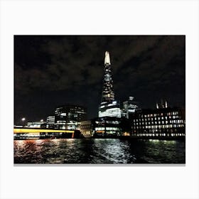 Shard At Night From The Thames (UK Series) Canvas Print