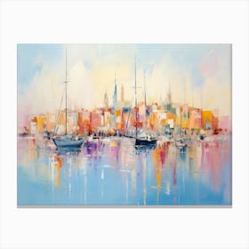 Boats In The Harbor Canvas Print