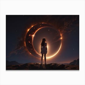 A lone heart under a mesmerizing sky Canvas Print