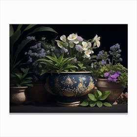 Plants And Potted Flowers Canvas Print