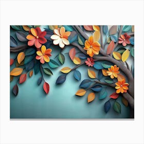 3d Paper Tree Canvas Print