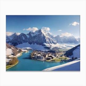 Alpine Lake landscape Canvas Print
