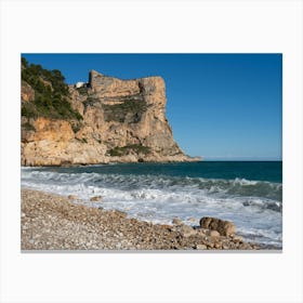 Waves and rocky cove on the Mediterranean coast Canvas Print