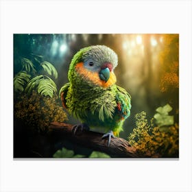 Parrot In The Forest Canvas Print