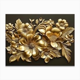 Gold Flowers 56 Canvas Print