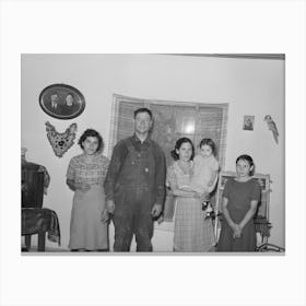 Spanish American Farmer And His Family, Chamisal, New Mexico By Russell Lee Canvas Print