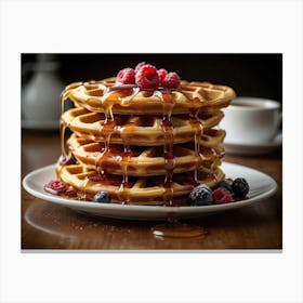 Waffles With Syrup Canvas Print