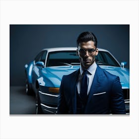 Bussinness Man Blue (70) Canvas Print