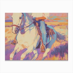 Cowboy On Horseback Canvas Print