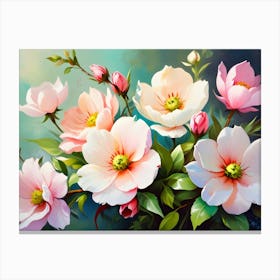 Spring Flowers Oil Painting 09 Canvas Print