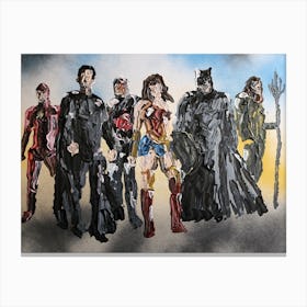 Justice League Abstract Canvas Print