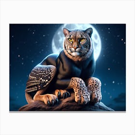 Black Panther-Owl Fantasy Canvas Print