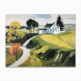 Landscape With The White Farmers House - expressionism 1 Canvas Print