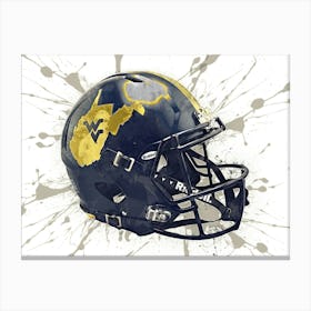 West Virginia Mountaineers NCAA Helmet Poster 1 Canvas Print