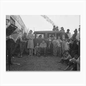 Audience Listening To Orchestra Playing Outside Grocery Store On Saturday Afternoon, Phoenix, Arizona By Russell Canvas Print