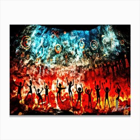 Cave Wall Dance 2 - People Of The Earth Canvas Print