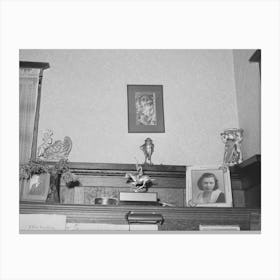Ornaments On Top Of Piano In Living Room Of Fruit Farmer Placer County, California, These Farmers Have Had Canvas Print