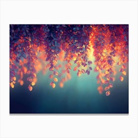 Elegant Colorful With Vibrant Flower Hanging Branches 9 Canvas Print