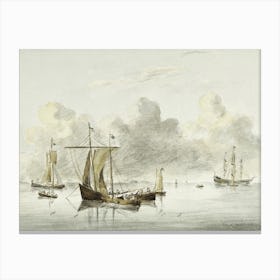 Boats In Quiet Water, Jean Bernard Canvas Print