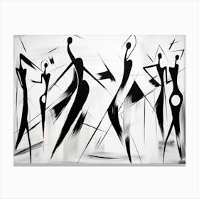 Dance Abstract Black And White 1 Canvas Print