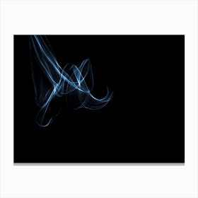 Glowing Abstract Curved Light Blue And White Lines 3 Canvas Print