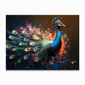 Peacock Abstract 1 Canvas Print