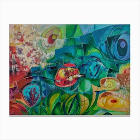 Magic Garden, Abstract Inspired by Nature Canvas Print