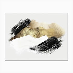 Gold And Black Brush Strokes 44 Canvas Print