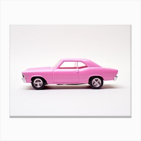 Toy Car 68 Chevy Nova Pink Canvas Print