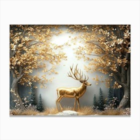 Deer In The Forest 8 Canvas Print