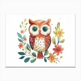 Little Floral Owl 4 Canvas Print