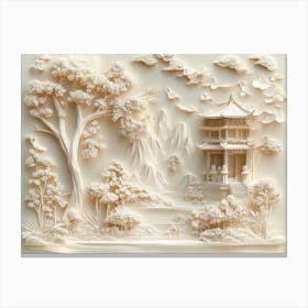 Beautiful Chinese Landscape 3d 5 Canvas Print