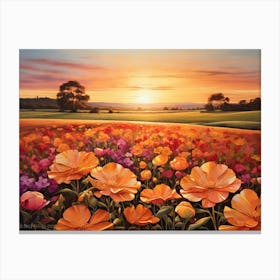 Sunset In The Field 13 Canvas Print