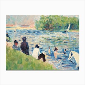 Study For Bathers At Asnières, Georges Seurat Canvas Print