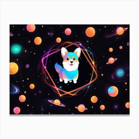 Galaxy Corgi 2 Canvas Print