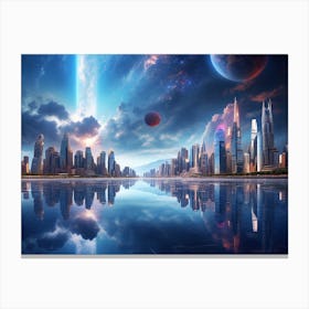 Two Cities at Night Canvas Print