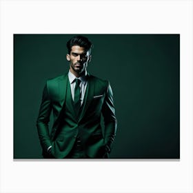 Bussinness Man Green (43) Canvas Print