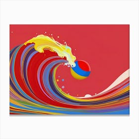 Russian Flag Wave Canvas Print