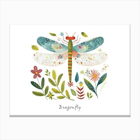 Little Floral Dragonfly 3 Poster Canvas Print