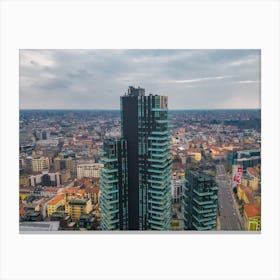 Stampa Italia, Skyscrapers aerial view Canvas Print