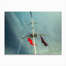 Low Angle View Of Yacht Sails Canvas Print