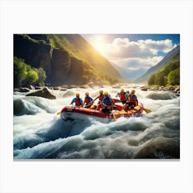 White Water Rafting Canvas Print