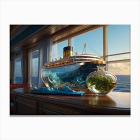 Default Luxury Cruise Ship In A Bottle High Detail Sharp Focus 0 Canvas Print